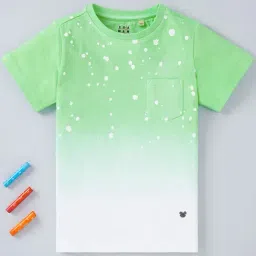 Ed-a-Mamma Kids Green & White Cotton Printed T-Shirt-image-17