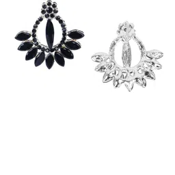 PUJVI Artificial Stones Studded Contemporary Drop Earrings image 2