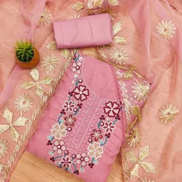 MANVAA Embellished Organza Unstitched Dress Material-picture-25