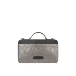 Hidesign Lilac 02 Sb Black & Silver Textured Medium Handbag image 3