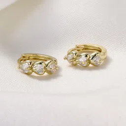 SALTY Gold-Plated Touch of Love Contemporary Studs Earrings image 3