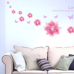 INDIAN ROYALS Pink & Lavender Floral Printed Self-Adhesive & Durable Wall Sticker-picture-10