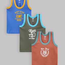 Zero Sleeveless Vests Printed Set of 3 - Olive Royal Rust-picture-14