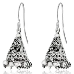 Inari Shines 925 Oxidised Silver Triangular Jhumki Earrings| Gift for Women & Girls image 1