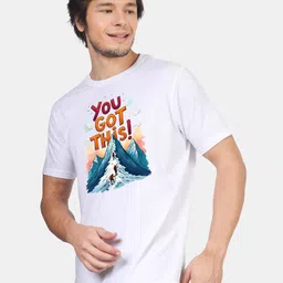 Greylongg Graphic Printed Round Neck Cotton Regular Fit Casual T-shirt image 4