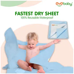 OYO BABY Waterproof Instant Dry Sheet Baby Bed Protector Extra Absorbent Crib Sheet Extra Large Size 200 x 140 cm (Pack of 1) image 2