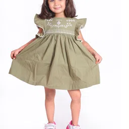 Miyo Girls Round Neck Cap Sleeves Fit & Flare Midi Dress-picture-26