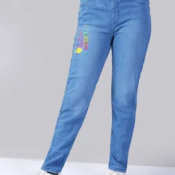 Naughty Ninos Girls Skinny Fit Mid-Rise Light Fade Embroidered Stretchable Jeans-image-51