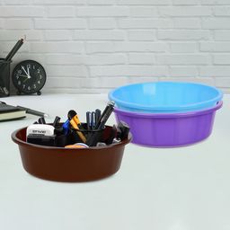 Kuber Industries Purple and Turquoise Blue 3 Pieces Desk Organisers-picture-45