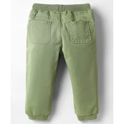 Babyhug Twill Woven Full Length Solid Coloured Trousers With Stretch - Light Green image 3