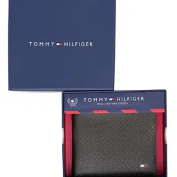 Tommy Hilfiger Men Brand Logo Printed Leather Two Fold Wallet-image-77