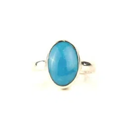 elitemart Unisex Silver-Plated Brass Turquoise Finger Ring-image-28