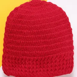 MayRa Knits Hand Knitted Woven Pack Of 2 Animal Designed Crochet Caps - Pink & Red - Circumference 28 Cm image 4