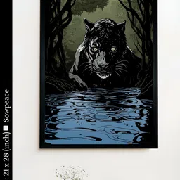 SOWPEACE Black & Blue 1 Piece Canvas Birds and Animals Wall Photographs-picture-28