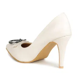 Shezone Women's Cream Stiletto Pumps image 5