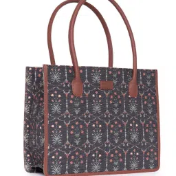 ZOUK Taj Guldasta Book Black Printed Tote Handbag image 5