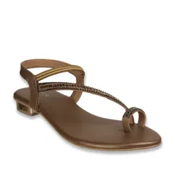 Metro Women's Antique Gold Toe Ring Sandals-picture-24