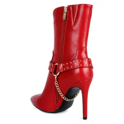 London Rag Women's Red Stiletto Booties image 5
