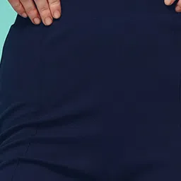 SELVIA Navy Regular Fit Mid Rise Trousers image 5