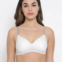 Clovia White Printed Full Coverage Padded T-Shirt Bra-picture-13