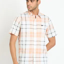 Club York Peach Regular Fit Check Shirt image 1