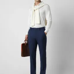 Van Heusen Navy Blue Slim Fit Trousers image 5