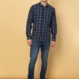Wrangler Navy Regular Fit Check Shirt image 5