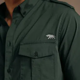 Andamen Dark Green Slim Fit Shirt image 5