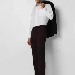 Van Heusen Maroon Slim Fit Trousers image 5