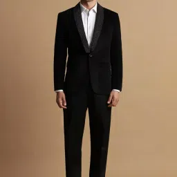 Allen Solly Black Slim Fit Embellished Two Piece Suit image 1