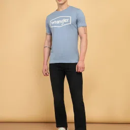 Wrangler Sky Blue Regular Fit Logo Print Crew T-Shirt image 5