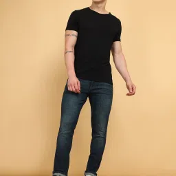 Wrangler Bostin Dark Indigo Blue Slim Fit Lightly Washed Jeans image 5