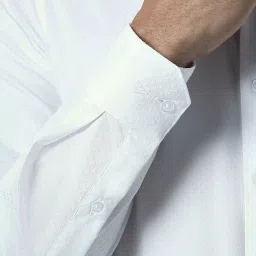 Van Heusen Cloud White Cotton Slim Fit Texture Shirt image 5