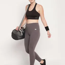 Clovia Grey High Rise Sports Tights image 5