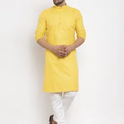 Attigo Band Collar Cotton Straight Kurta-picture-17