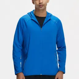 Jockey MV31 Blue Microfiber Elastane Stretch Hooded Sweatshirt with Stay Dry Technology image 1