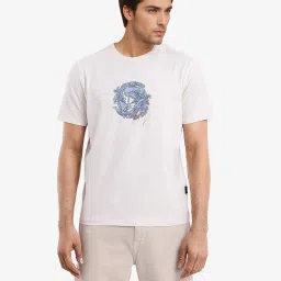 Rare Rabbit Off White Regular Fit Graphic T-Shirt image 1