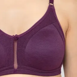 Clovia Purple Cotton T-Shirt Bra image 5