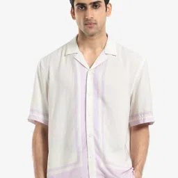 Rare Rabbit Off White Boxy Fit Print Shirt image 1