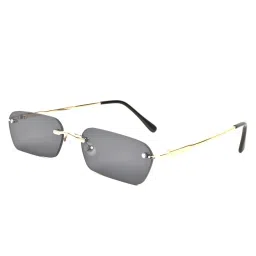 Voyage Black Rectangular UV Protection Unisex Sunglasses image 1
