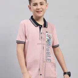 Monte Carlo Kids Pink Printed Polo T-Shirt image 1