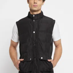 Duke Black Slim Fit Quilted Quilted Jacket image 1