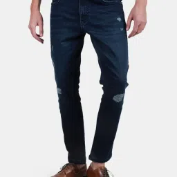 Duke Blue Slim Fit Distressed Stretchable Jeans image 1