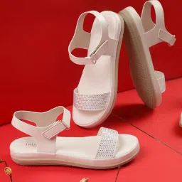 Truffle Collection Women's White Ankle Strap Sandals image 1