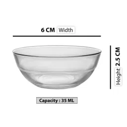 Duralex 'Lys' Transparent Glass 6 cm Serving Bowl (0.035 L) - Set of 8 image 5