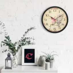 eCraftIndia Designer Round Analog Black Wall Clock-picture-18