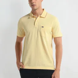 arrow sport Arrow Sports Yellow Regular Fit Polo T-Shirt image 1