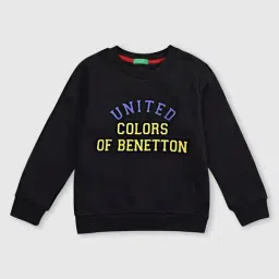 United Colors of Benetton Kids Black Logo Print Sweatshirt-picture-33