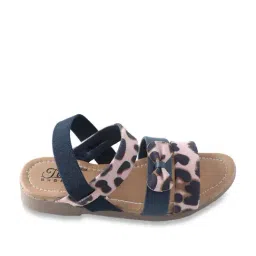 Tiny Bugs Kids Teal Blue & Beige Bow Applique Casual Sandals-image-36