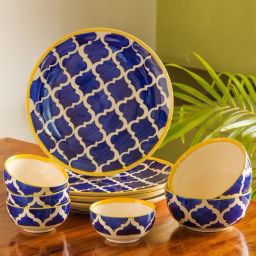 ExclusiveLane Handpainted Ceramic Diner Sets With Dinner Plates, Katoris & Serving Bowls-picture-12